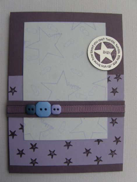 SC 19 - Eggplant and lavender Baby card